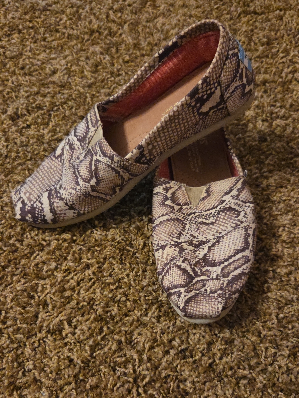 Toms Women's Snake-Print Slip-On Flats